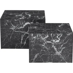 Adele - Sæt af sofaborde i sort marmor look
