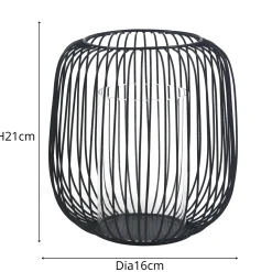 Akia sort metal lanterne 21cm