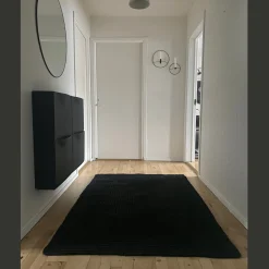 Alex tæppe - Sort jute 180x120