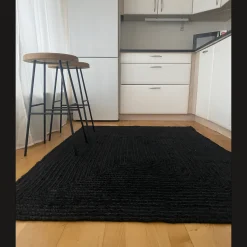 Alex tæppe - Sort jute 180x120