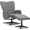 Alfred lænestol med vippefunktion og fodskammel i grå