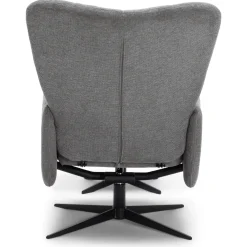 Alfred lænestol med vippefunktion og fodskammel i grå