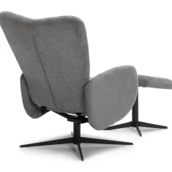 Alfred lænestol med vippefunktion og fodskammel i grå