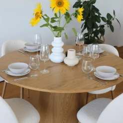 Alicia spisebordsstol - Hvidt boucle stof