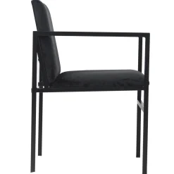 Allie spisebordsstol - Sort velour med armlæn