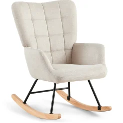 Allison gyngestol med armlæn - beige tekstil