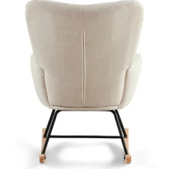 Allison gyngestol med armlæn - beige tekstil