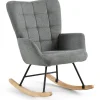 Allison gyngestol med armlæn - grå tekstil