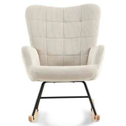 Allison gyngestol med armlæn - beige fløjl