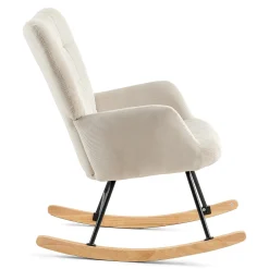 Allison gyngestol med armlæn - beige fløjl