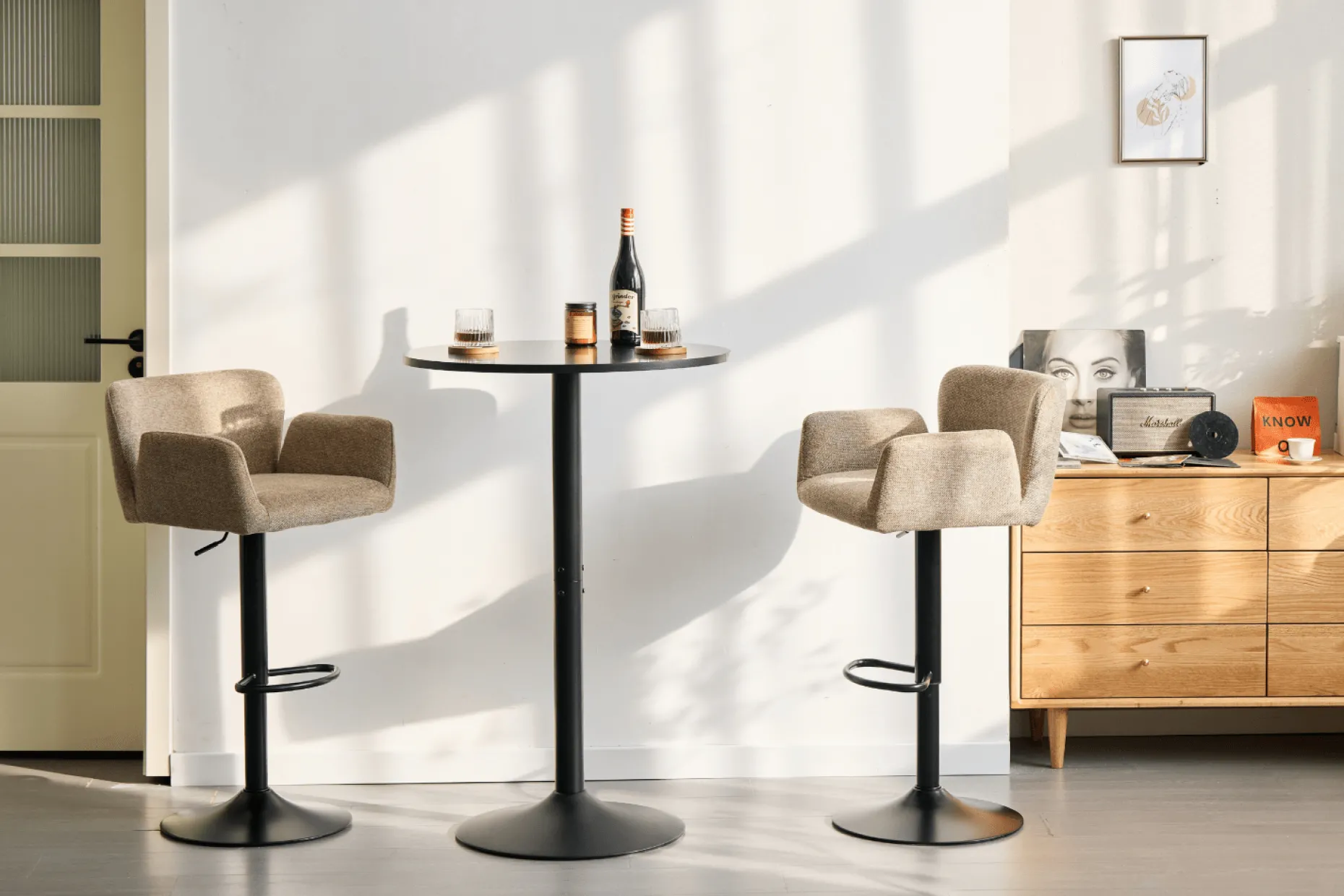 Alya barbord sort Ø70 cm