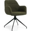 Amanda Spisebordsstol - Grøn Boucle Med Drejefunktion 360 Grader