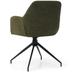 Amanda Spisebordsstol - Grøn Boucle Med Drejefunktion 360 Grader
