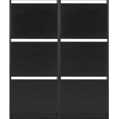 Amy skoskab - Sortlakeret træ med 6 låger