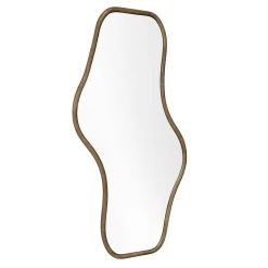 Angela organisk spejl med træramme i røget eg 50x100 cm
