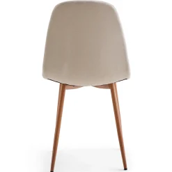 Anna spisebordsstol - beige tekstil med egelook