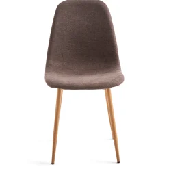 Anna spisebordsstol - brun tekstil med egelook