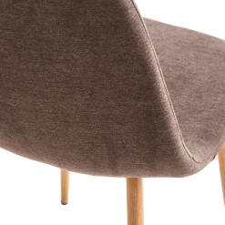 Anna spisebordsstol - brun tekstil med egelook