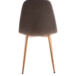 Anna spisebordsstol - brun tekstil med egelook