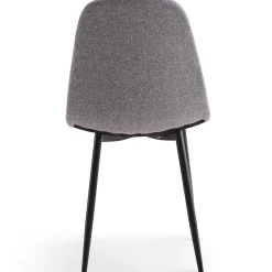 Anna spisebordsstol - Grå tekstil med sorte ben