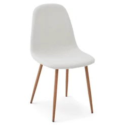 Anna spisebordsstol - hvid boucle med ben i egelook