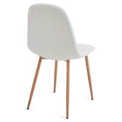 Anna spisebordsstol - hvid boucle med ben i egelook