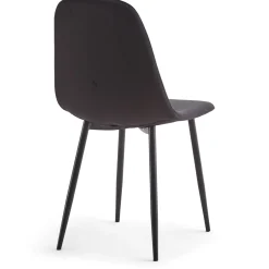 Anna spisebordsstol - polstret sort velour