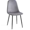 Anna spisebordsstol - polstret grå velour