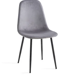 Anna spisebordsstol - polstret grå velour