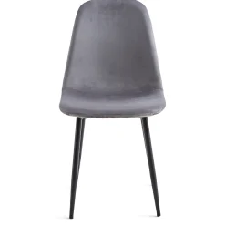 Anna spisebordsstol - polstret grå velour