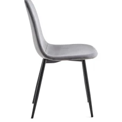 Anna spisebordsstol - polstret grå velour