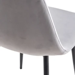 Anna spisebordsstol - polstret grå velour