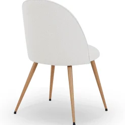 Annika spisebordsstol - Hvidt boucle stof med ben i egetræslook