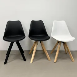 Aria spisebordsstol sort med træben