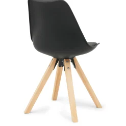 Aria spisebordsstol sort med træben