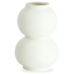 Becca bobleform keramik vase hvid 21 cm