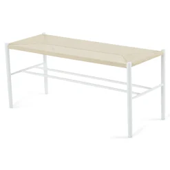 Bella bænk - Hvid med fletsæde