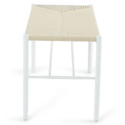 Bella bænk - Hvid med fletsæde