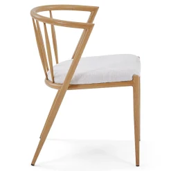 Bella spisebordsstol - Egelook med beige polstret sæde