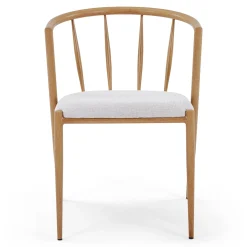 Bella spisebordsstol - Egelook med beige polstret sæde