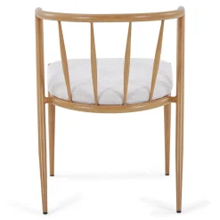 Bella spisebordsstol - Egelook med beige polstret sæde