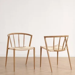 Bella spisebordsstol - Egelook med fletsæde