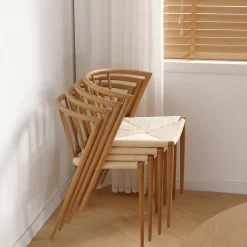 Bella spisebordsstol - Egelook med fletsæde