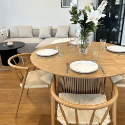 Bella spisebordsstol - Egelook med fletsæde