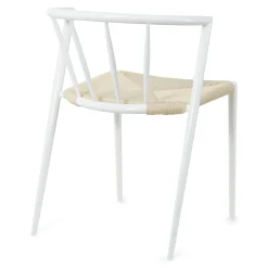 Bella spisebordsstol - Hvid med fletsæde