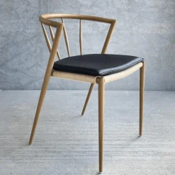 Bella spisebordsstol - Hvid med fletsæde