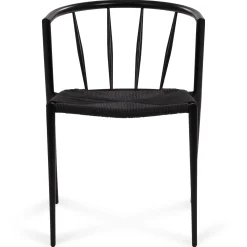 Bella spisebordsstol - Sort/sort med fletsæde