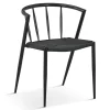 Bella spisebordsstol - Sort/sort med fletsæde