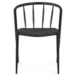 Bella spisebordsstol - Sort/sort med fletsæde