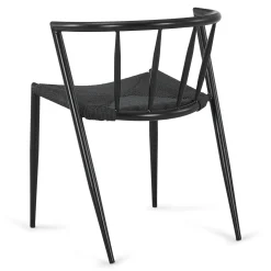 Bella spisebordsstol - Sort/sort med fletsæde